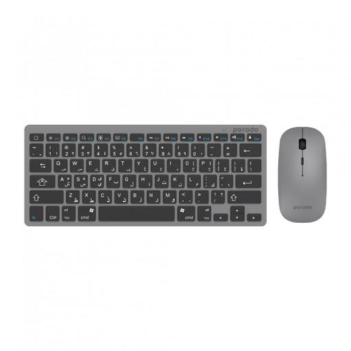 Porodo Bluetooth Keyboard and Mouse - Gray