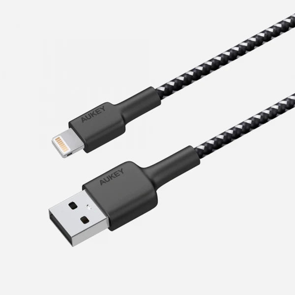 AUKEY Braided Lightinig cable 2m Black