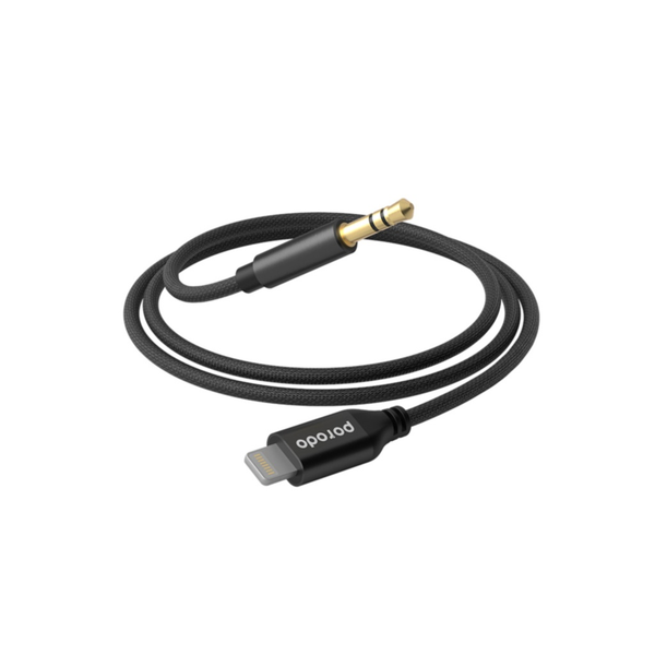 Porodo Braided Aluminum Lightning to 3.5mm Aux