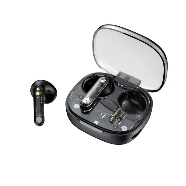 Green Transparent Pro Wireless Earbuds - Black