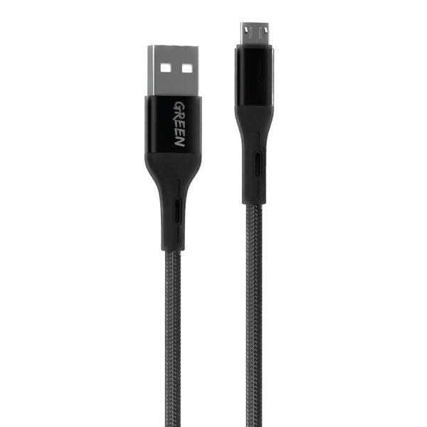 كابل USB-A إلى Micro USB مضفر باللون الأخضر بطول 1.2 متر