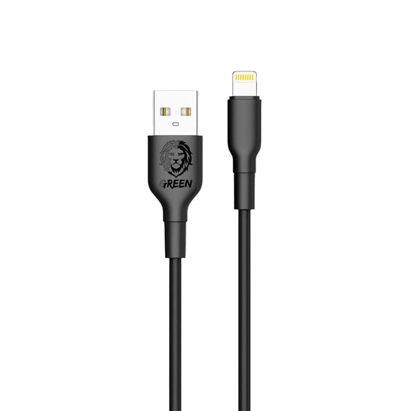 كابل USB-A أخضر إلى Lightning بطول 1.2 متر - أسود