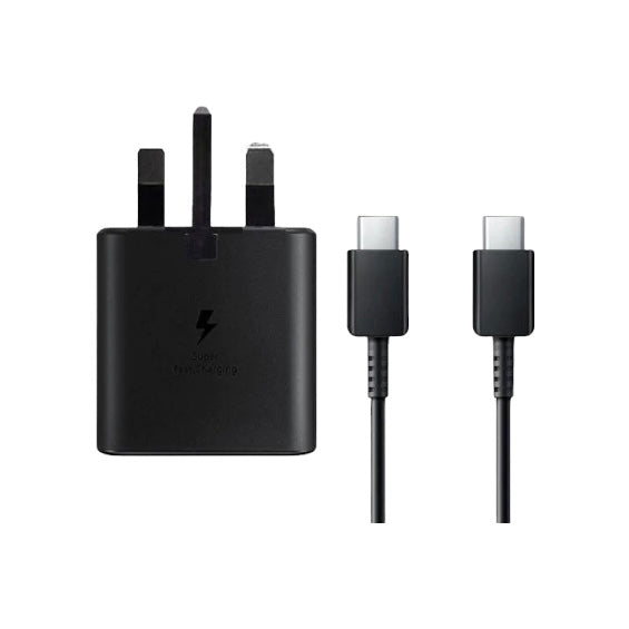 محول سامسونج 25 واط PD USB-C إلى كابل USB-C - أسود