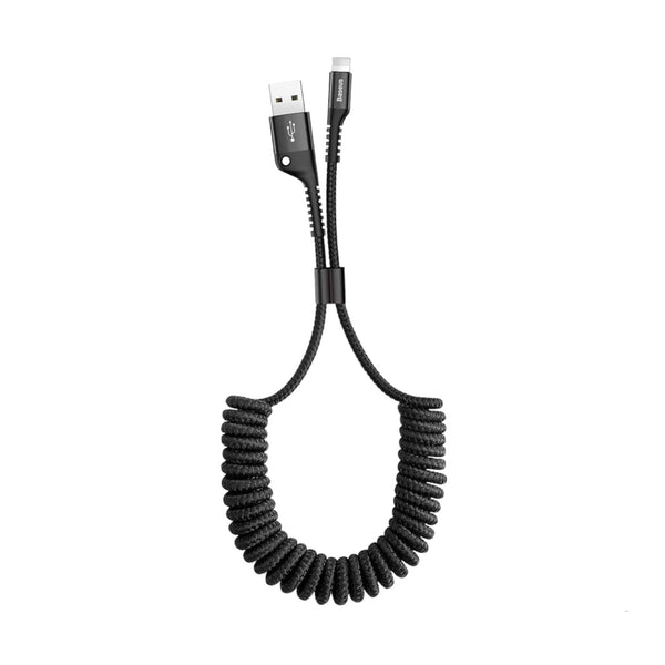 Baseus Lightning Fish Eye Spring Data Cable 1M - Black