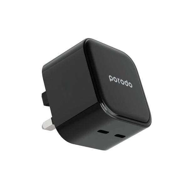 Porodo Super-Fast Dual USB-C Wall Charger 35W - Black