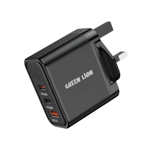 Green 63W Ultra Quick 3 Output Charger - Black