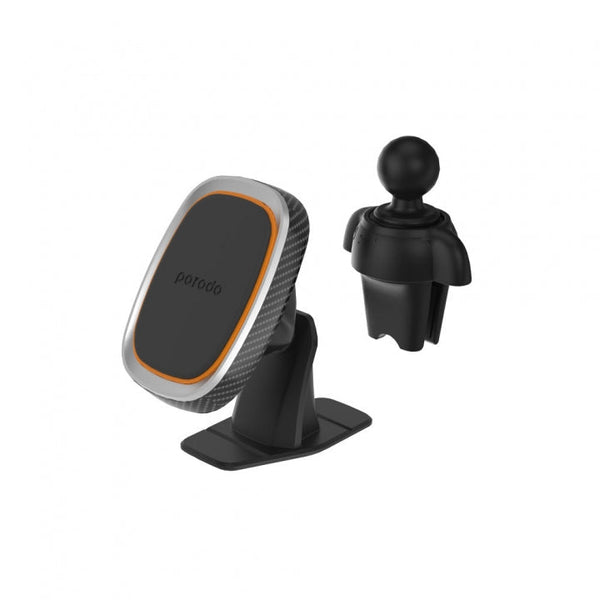 Porodo magnetic car mount rotating mount with dual mounting - Black